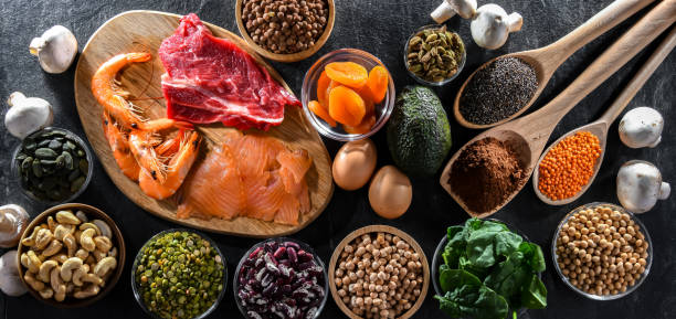 istock Composition with food products rich in zinc 2167124159