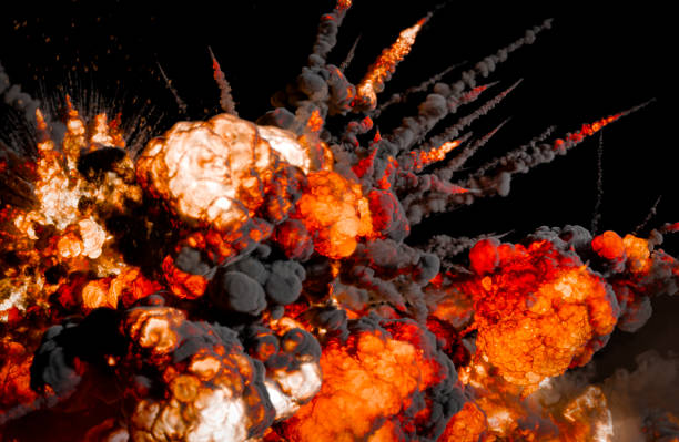 An enormous powerful explosion with a white-hot center