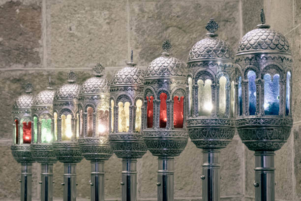 Zamora, Spain, March 29th 2024: Illuminated Elegance: A Row of Ornate Procession Lanterns