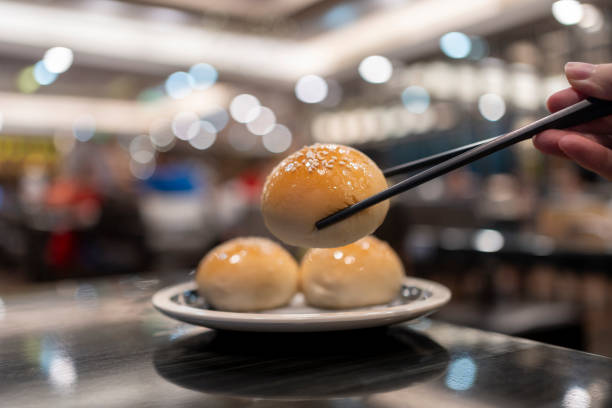 Dum sum Pork bread in the restaurant in Guangzhou, Guangdong.