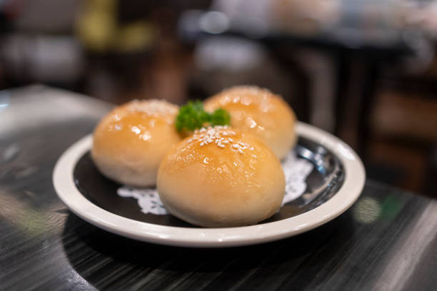 Dum sum Pork bread in the restaurant in Guangzhou, Guangdong.