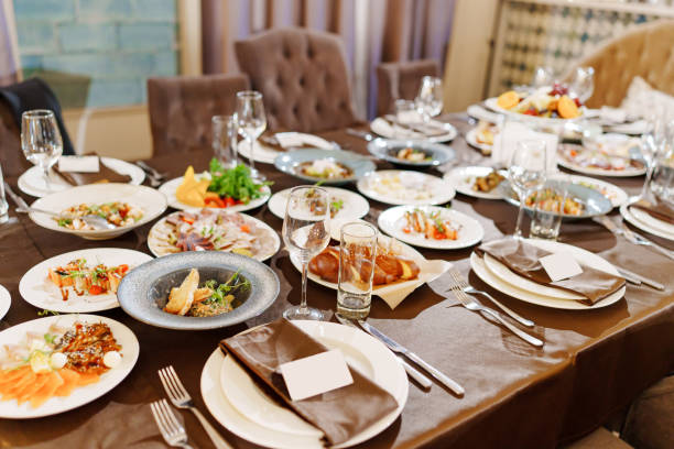 istock a large served festive table with appetizers. 2167134576