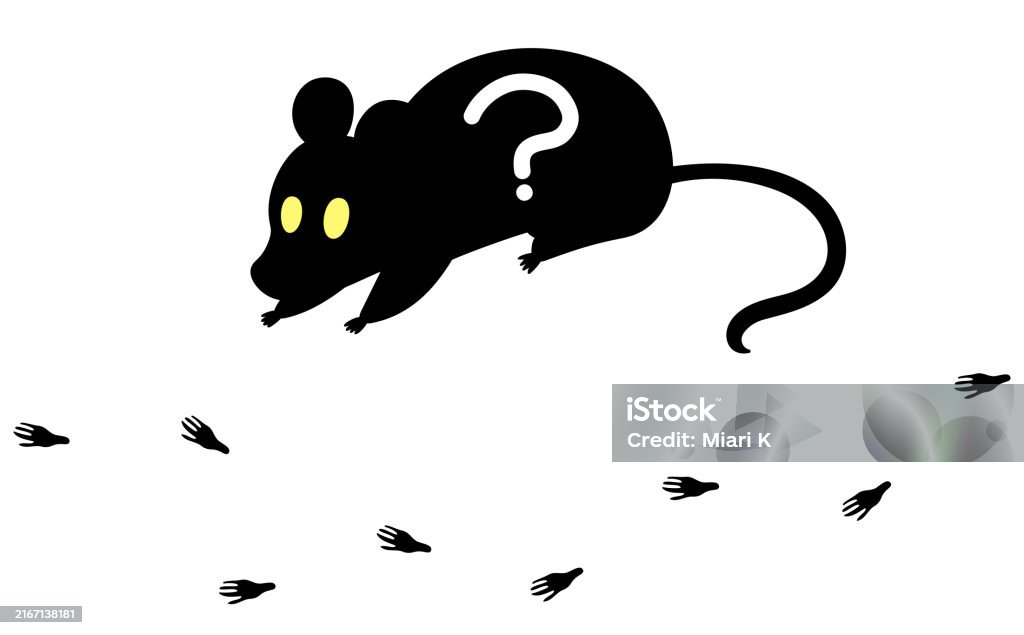 Mouse Running Track Illustration Of Mouse Tracks Stock Illustration - Download Image Now ...