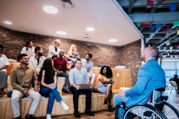 istock Businessman talking during presentation at office 2167140676