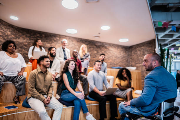 istock Businessman talking during presentation at office 2167140762