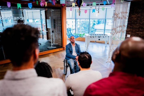 istock Businessman talking during presentation at office 2167140828