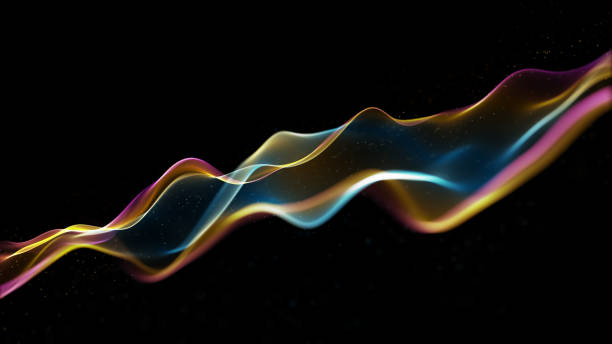 Free Stock Photo of Flowing blue abstract waves on black digital ...