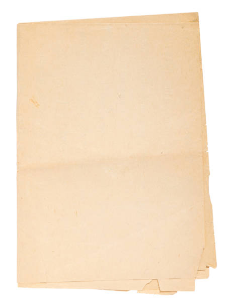 istock Old vintage yellowed folded sheets of paper isolated on white background 2167146948