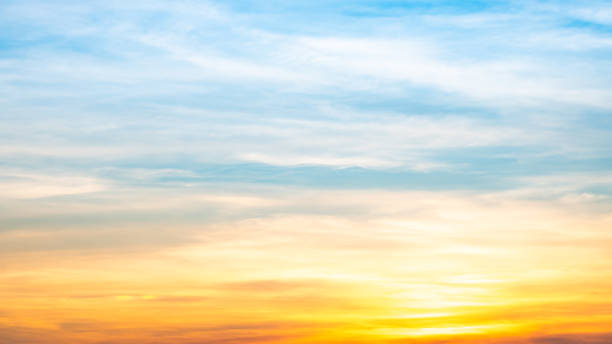 istock Beautiful , luxury soft gradient orange gold clouds and sunlight on the blue sky perfect for the background, take in everning,Twilight, Large size, high definition landscape photo 2167152396