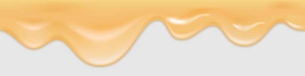 istock Melted xheese, liquid wavy flowing drip, smooth thick creamy texture. Butter, cheese, mayonnaise, cream, fruit yogurt. Isolated wave swirl, vector illustration 2167155064