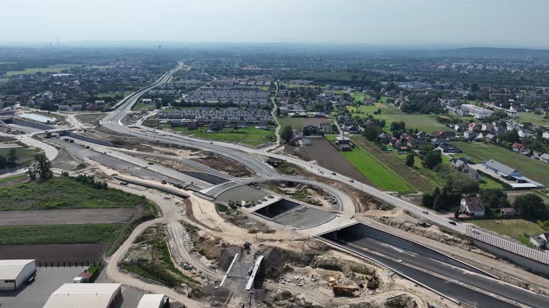 New part of Highway bypass around Krakow, Poland, under construction