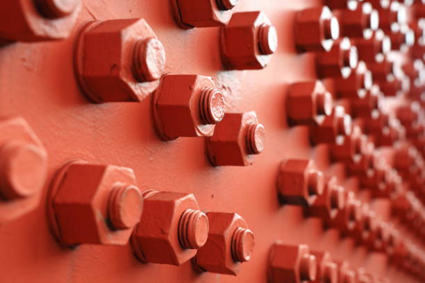 Nuts and bolts are on the red panel