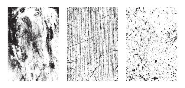 Grunge texture effect set. Distressed overlay rough textured. Abstract vintage monochrome. Black colors isolated on white background. Graphic design grungy style concept for banner, poster, flyer, etc