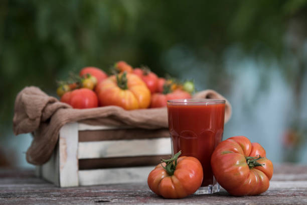 Vegetables, tomatoes on organic food