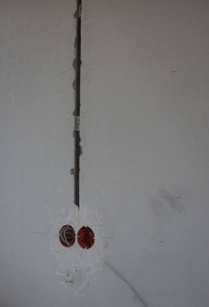 istock Electrical wires, electrician in a new house 2167173536