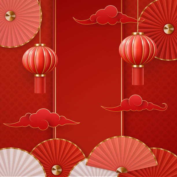 istock Happy Chinese New Year background with Asian elements in paper cut style. Banner template holiday design. 2167175243