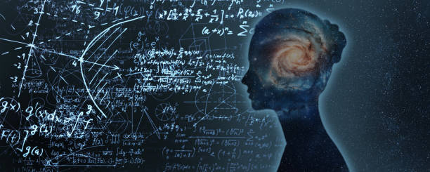 istock Silhouette with Galaxy Brain and Mathematical Equations on Dark Background 2167187164