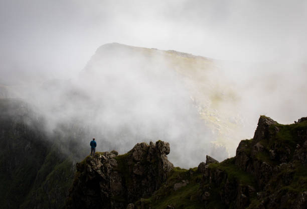 Welsh mountains in the mist