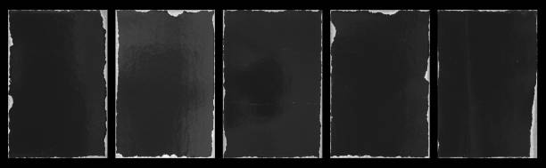 istock Empty old vintage black scratch torn poster set overlay texture background 2167204070