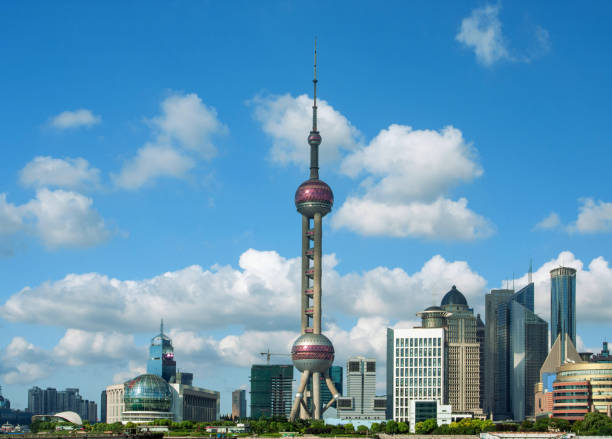 Urban city view with buildings in Shanghai, China
