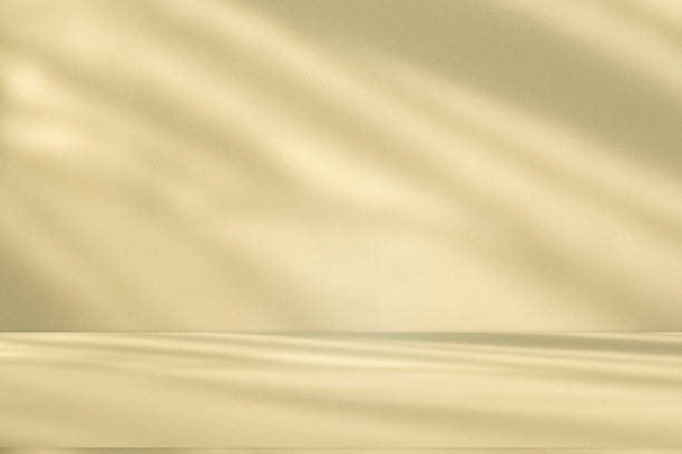 istock Studio style background wall decoration presentation uses white and beige tones. with shadows cast from a nearby window, concept creating a decorative 2167213326