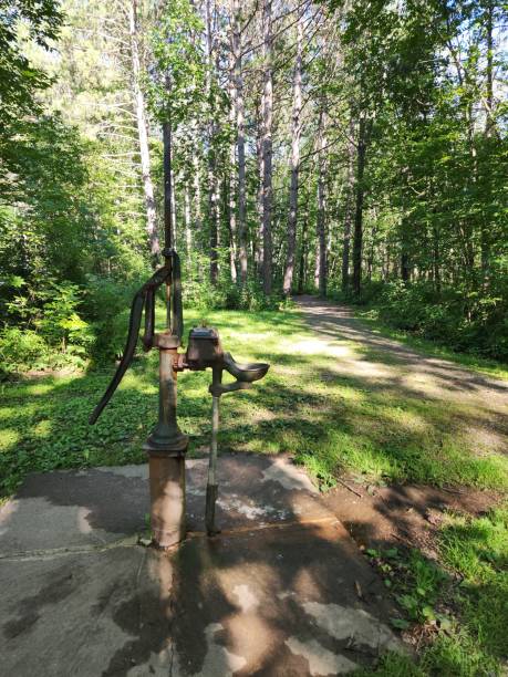 Hand Pump Water Fountain Hand pump water fountain at a state park. old fashioned well hand pump stock pictures, royalty-free photos & images