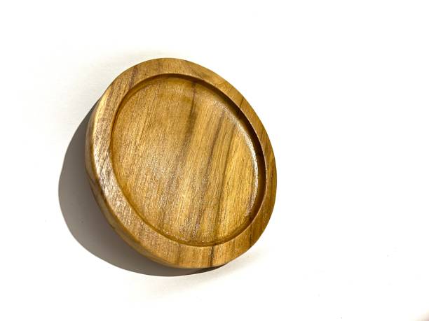 istock Wooden saucer tray isolated on white background 2167218802