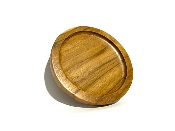 istock Wooden saucer tray isolated on white background 2167218809