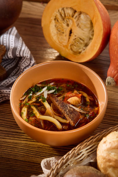 istock Traditional Lagman Soup with Beef in Rustic Setting 2167219189