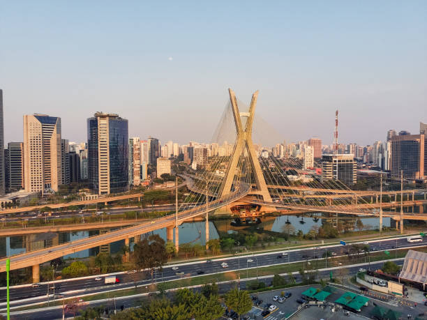 istock Marginal Pinheiros and the famous cable-stayed bridge. 2167219208