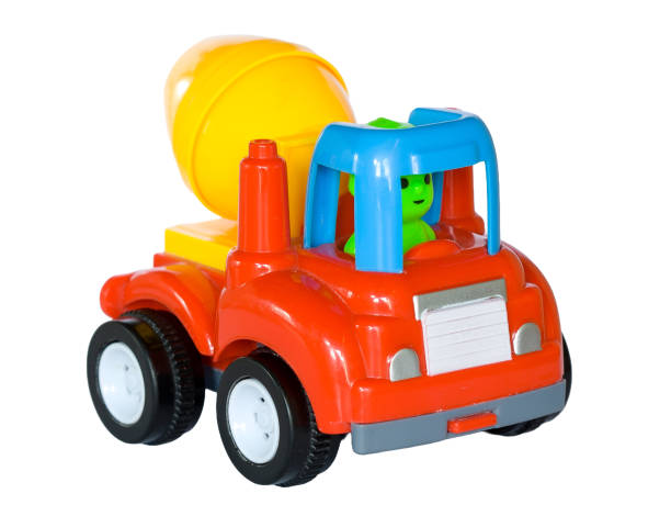 istock Concrete mixer toy car isolated on white background. 2167226813