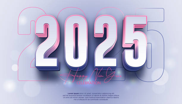 istock Happy New Year 2025. festive realistic decoration elegant number 2167229403