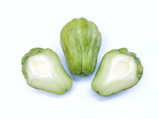 istock Sechium edule or fresh chayote isolated on white background. 2167229506