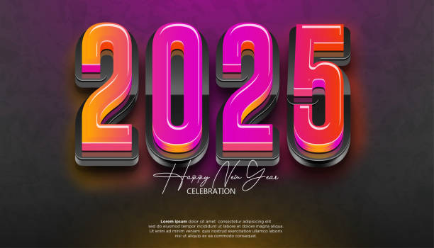 istock Happy New Year 2025. festive realistic decoration elegant number 2167230914