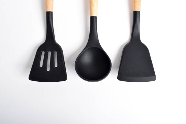istock Silicone cooking utensils set with wooden handle. flat lay 2167234515