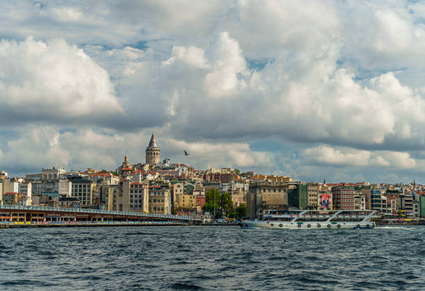 Istanbul cityscape with Galata tower at sunset, Istanbul Turkiye