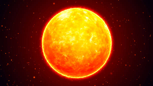 istock Large plan of a star in space with turbulence, surface fire, heat and the dynamics of a burning atmosphere. Fireball. Planet. Star. Sun. Vector illustration 2167236891
