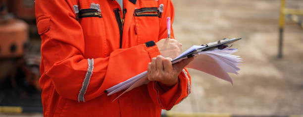 istock Operation supervisor is checking on heavy machine and equipment checklist 2167238934