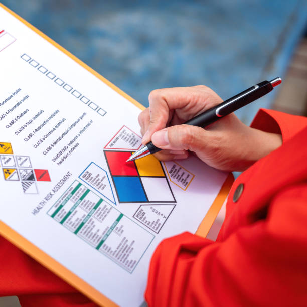 istock Verify on chemcal safety and hazard material checklist. 2167238961