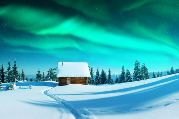 istock Fantastic landscape with northen light 2167238971
