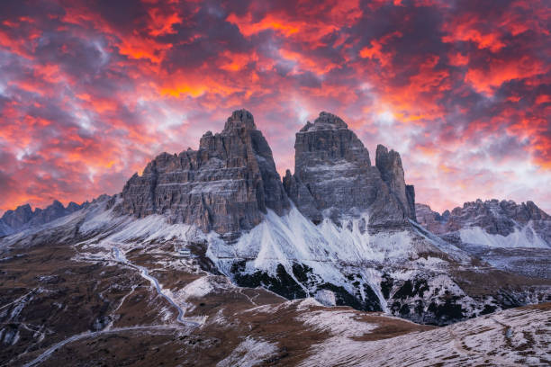 istock Dramatic evening landscape with Three peaks of Lavaredo mountains 2167239271