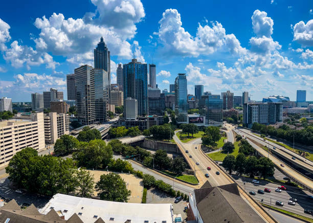 Downtown Atlanta Georgia Downtown Atlanta skyline and landscape atlanta skyline stock pictures, royalty-free photos & images