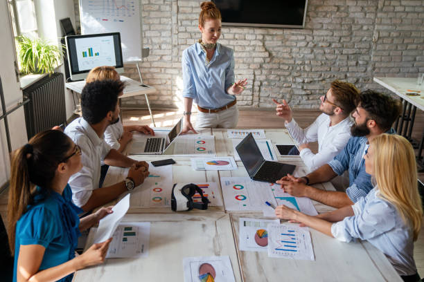 istock Diverse business people in office during brainstorming while discussing ideas for their new project. 2167251765