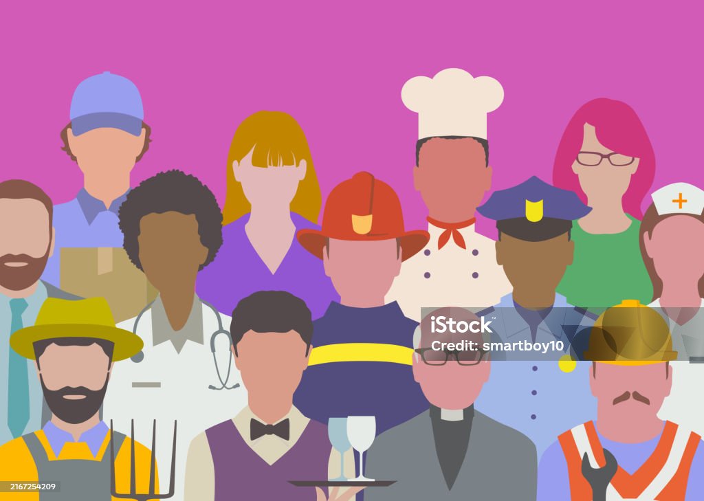 Labor Occupations People With Different Occupations Stock Illustration - Download Image ...