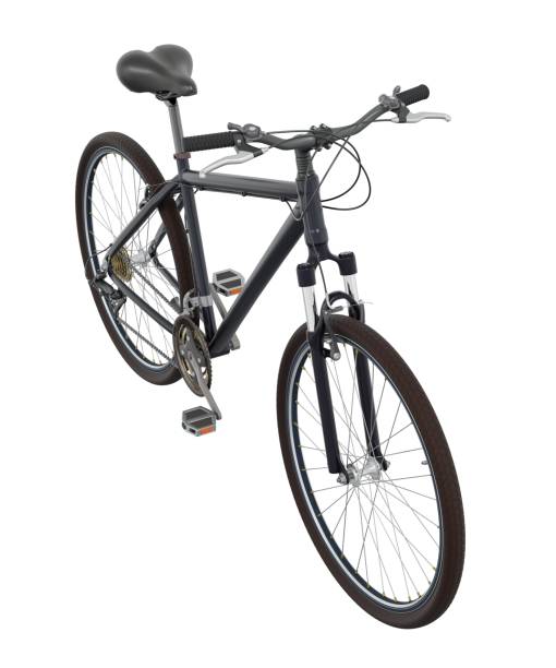 istock Black bicycle, side top view isolated on white background, 3D illustration 2167255302
