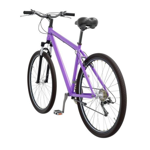 istock Purple bicycle, side back view isolated on white background, 3D illustration 2167255348