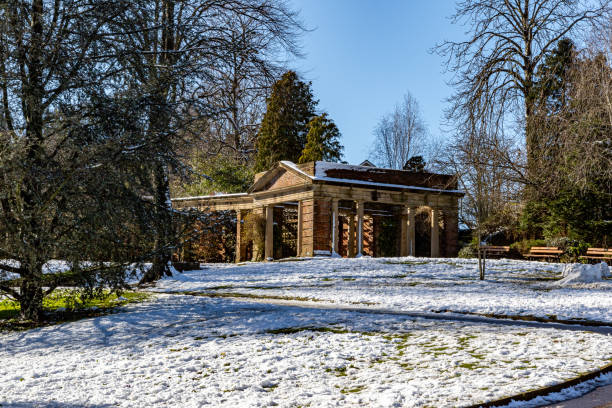 Scarborough, Canada - September 25, 2024: Structure known as The Greek Theater in the Guild Park and Gardens.  The famous place holds ruins of demolished colonial buildings in the cithy