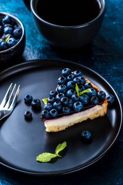 istock Blueberry cheesecake decorated with blueberries 2167257361