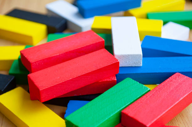 istock Multicolored wooden blocks with customizable space for text or ideas. 2167262667