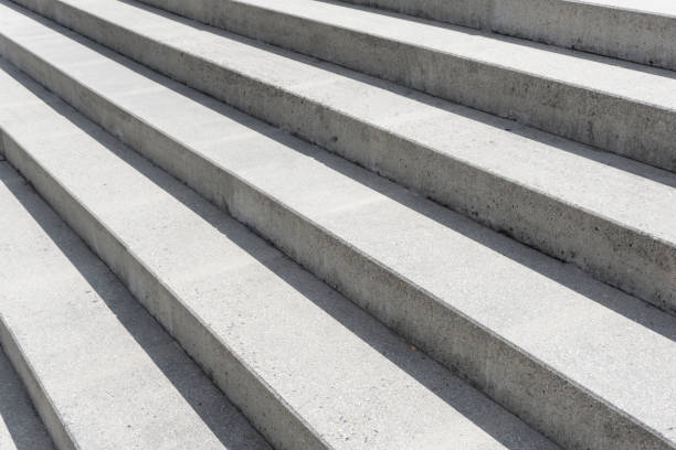 istock Concrete stairs texture. Leading upward. Urban architectural design. 2167274835